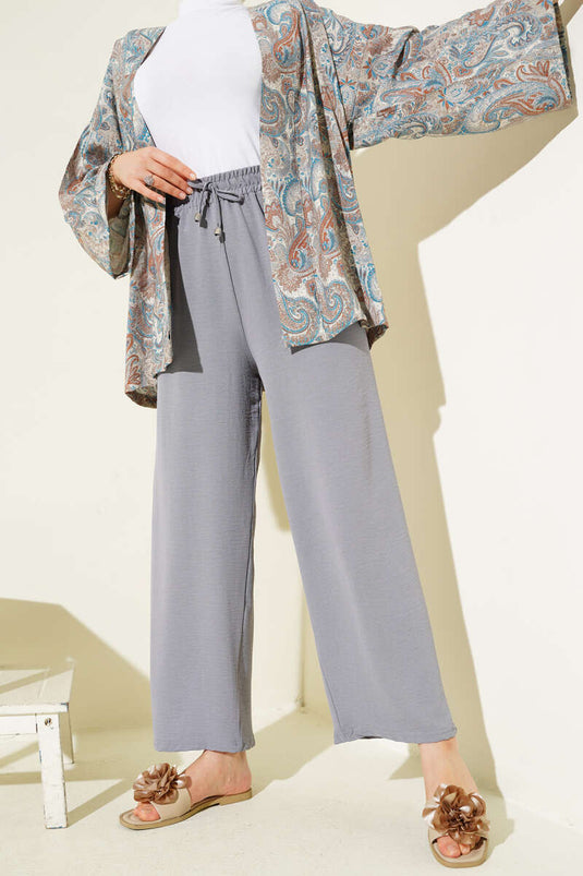 Ayrobin Bol Paça Pantolon Kayrak Grisi