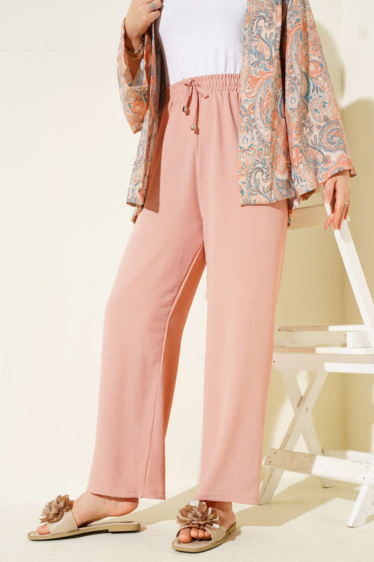 Ayrobin Bol Paça Pantolon Pudra