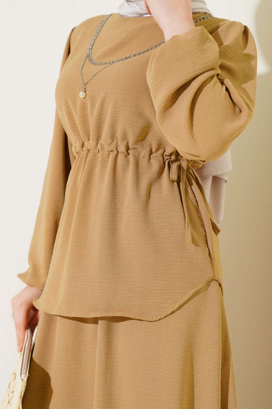 Ayrobin Etekli İkili Takım Camel