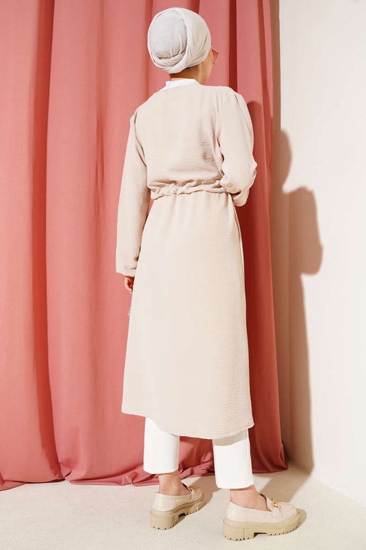 Ayrobin İçten Bağcıklı Hırka Bej