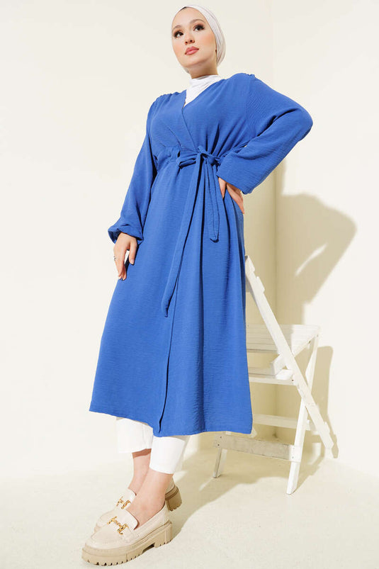 Ayrobin İçten Bağcıklı Hırka Indıgo