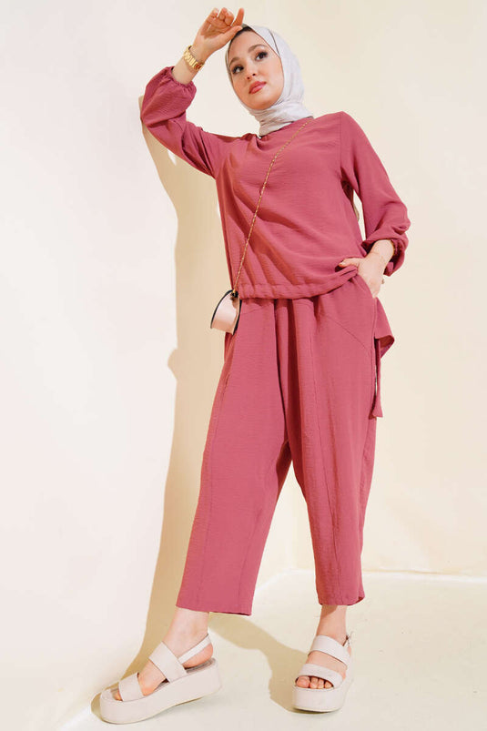 Pantaloni Ayrobin, set due pezzi, rosa rosa