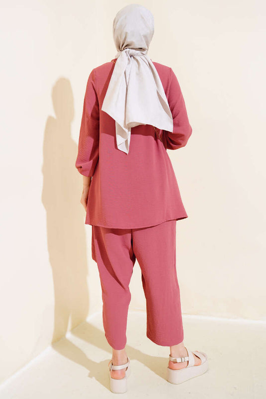 Pantaloni Ayrobin, set due pezzi, rosa rosa