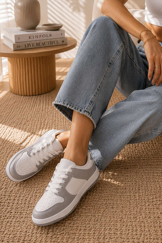 Bağcıklı Sneaker Spor Ayakkabı Gri