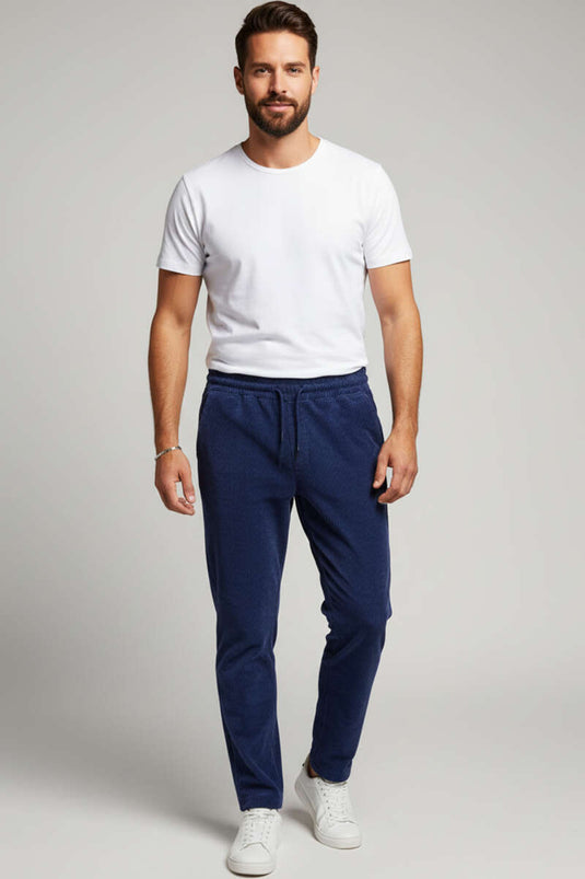 Baggy Lace-up Velvet Men's Trousers Indigo