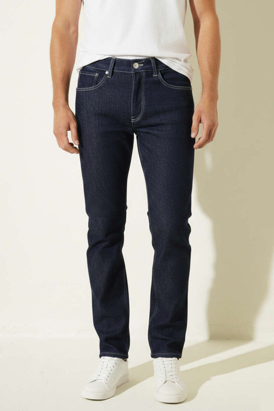 بنطال جينز رجالي واسع كحلي