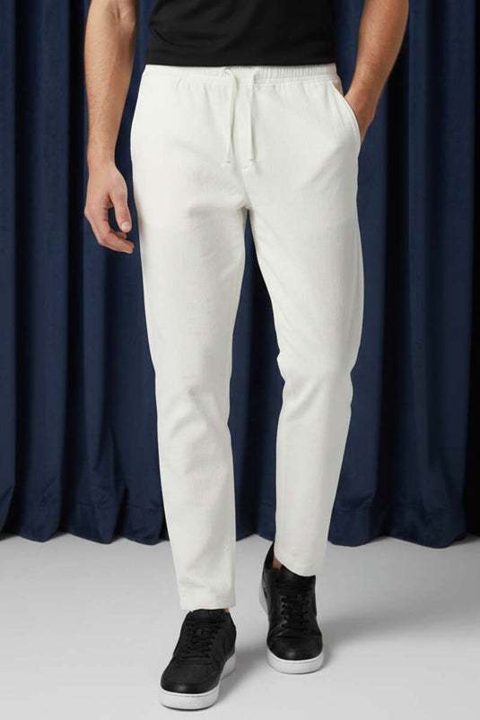 Baggy Linen Men's Trousers Ecru