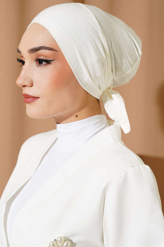 Bağlamalı Viskon Bone Ekru