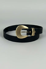 Ceinture À Boucle Aspect Cuivre Noir En Daim