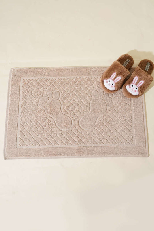 Baklava Pattern Foot Towel Beige