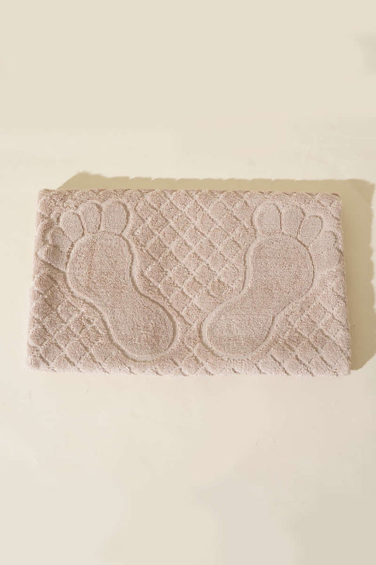 Baklava Pattern Foot Towel Beige