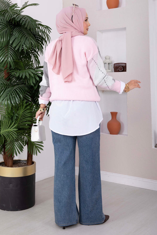 Maglione Con Motivo Baklava Color Polvere