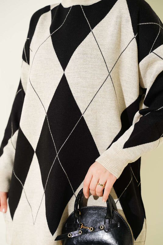 نمط بقلاوة، تونيك محبوك أساسي بلون حجري