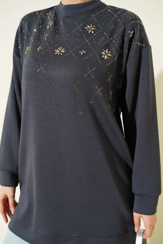 تونيك لويشا مدخن مزين بحجر البقلاوة