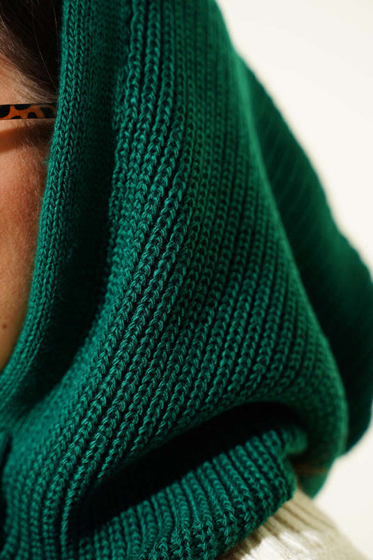 Balaclava Knitted Beanie Emerald