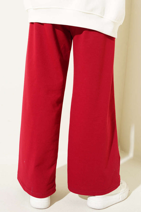 Balance Logo Elastic Waist Pants Burgundy