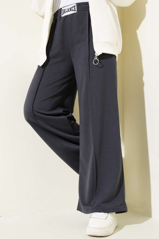 Balance Logo Elastic Waist Pants Charcoal