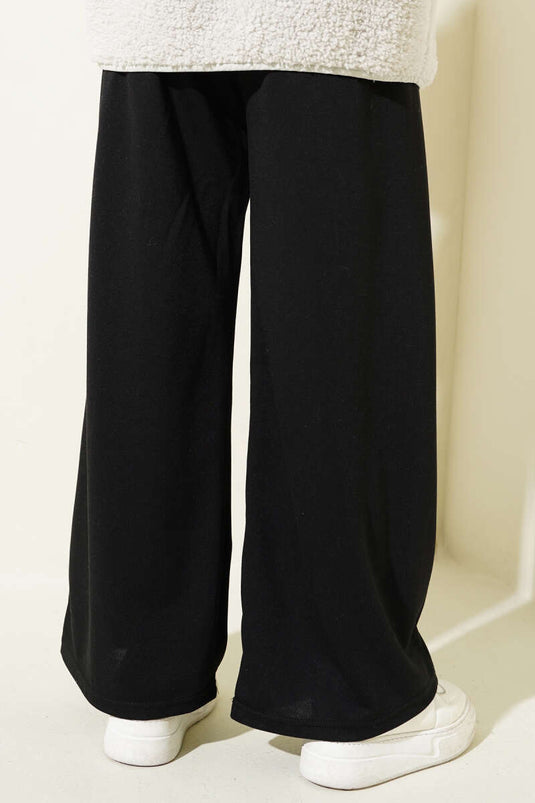 Balance Logo Embroidered Elastic Waist Pants Black