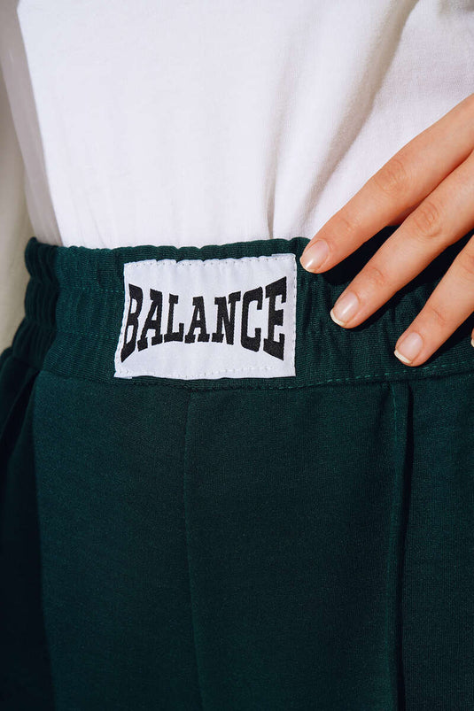 Balance Embroidered Wide Leg Trousers Emerald