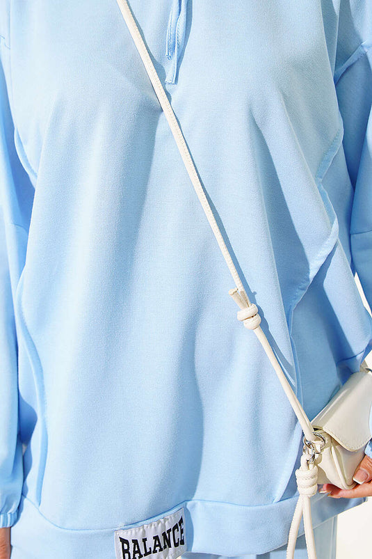 Balance Armalı Kapüşonlu Salaş İkili Takım Bebe Mavi