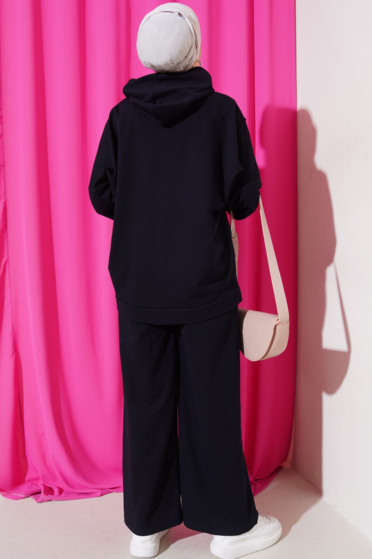 Balance Armalı Kapüşonlu Salaş İkili Takım Lacivert