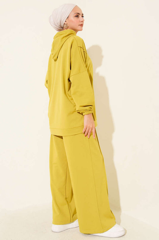 Balance Armalı Kapüşonlu Salaş İkili Takım Yağ Yeşili