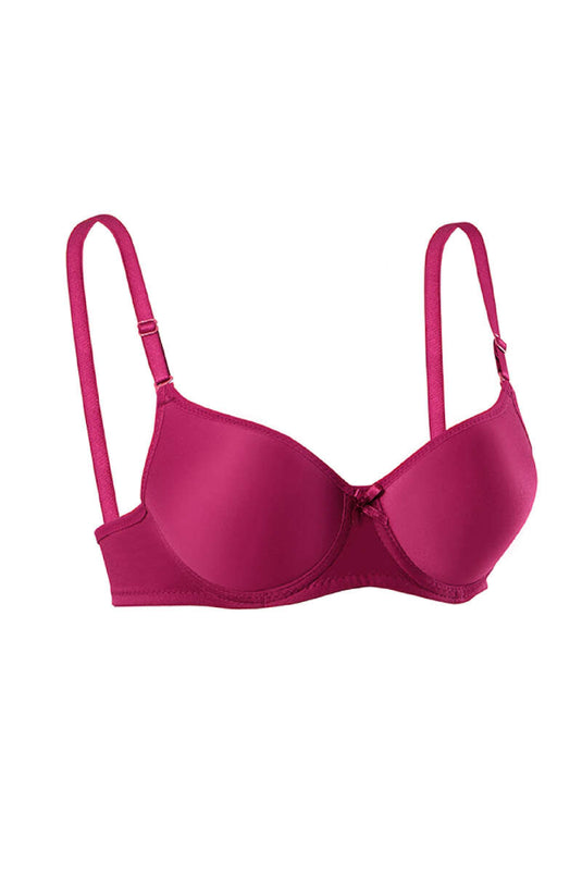 Underwire Plain Bra Burgundy