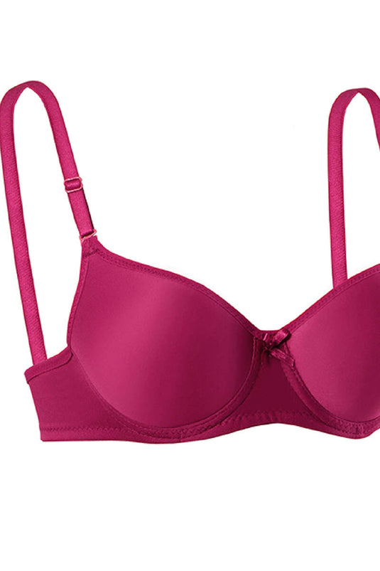 Underwire Plain Bra Burgundy