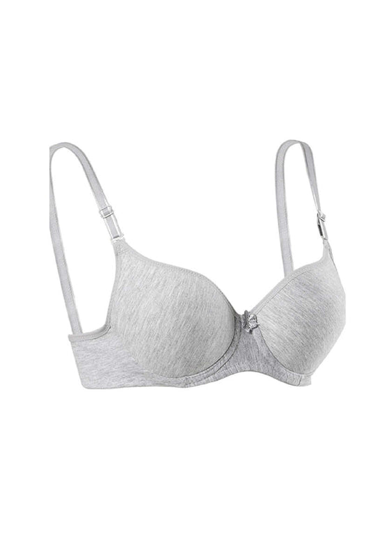 Underwire Plain Bra Gray