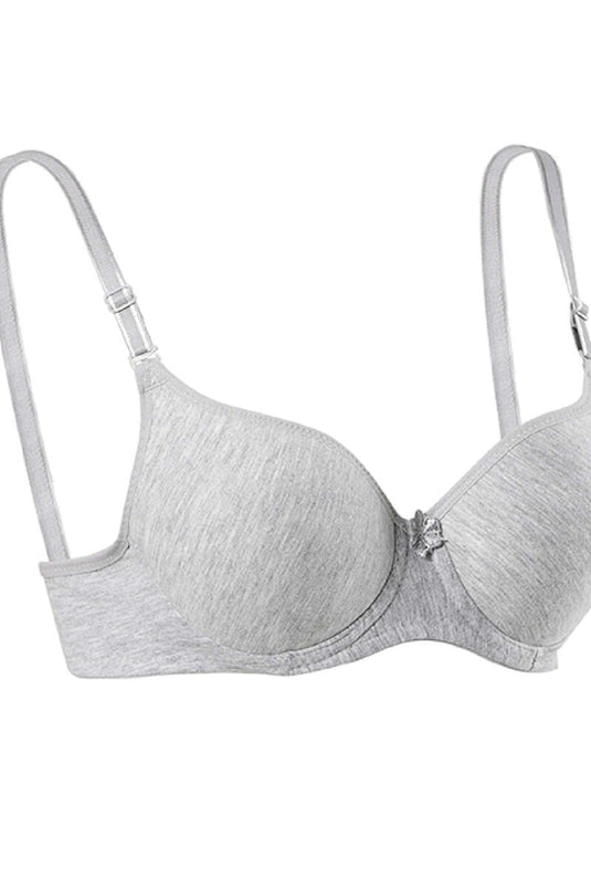 Underwire Plain Bra Gray