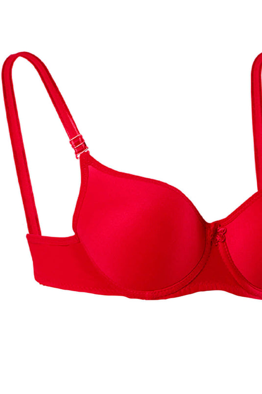 Underwire Plain Bra Red