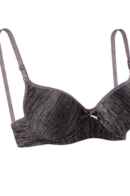 Underwire Plain Bra Melange Smoke