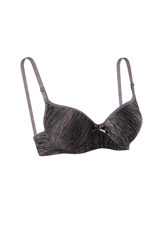 Underwire Plain Bra Melange Smoke