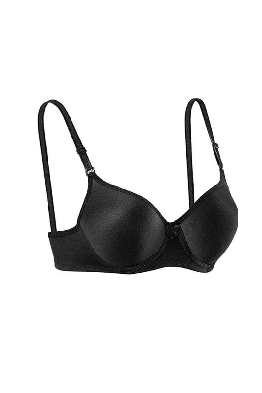 Underwire Plain Bra Black