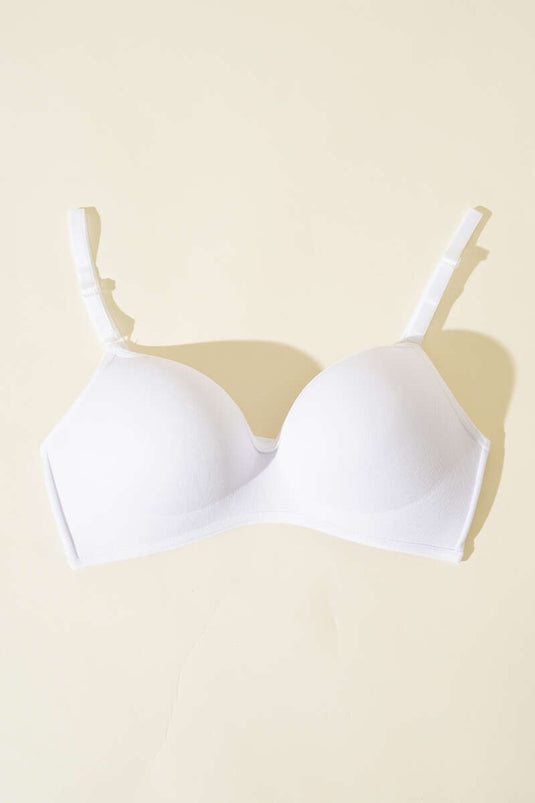 حمالة صدر لاسلكية باللون الأبيض