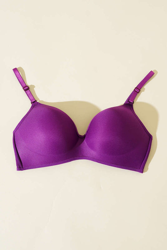 حمالة صدر بدون سلك باللون البرقوقي