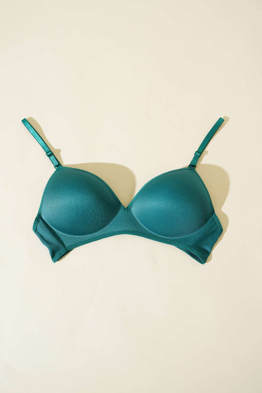 حمالة صدر بدون سلك باللون الأخضر