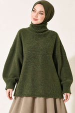 Pull Vert Oversize À Col Rond