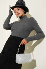 Pull En Maille À Col Bateau Et Motif Fish En Gris Fumé