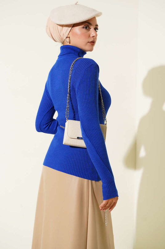Turtleneck Finger-Tucked Knit Sweater Saks