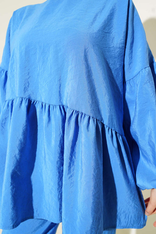 Balon Kol Fırfırlı Paraşüt İkili Takım Saks