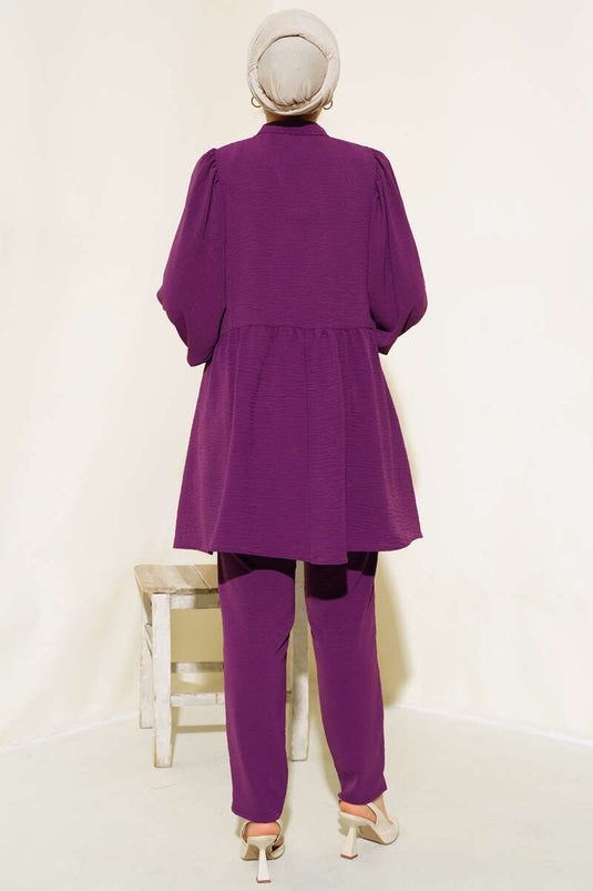 Ensemble Double Manches Ballon Violet