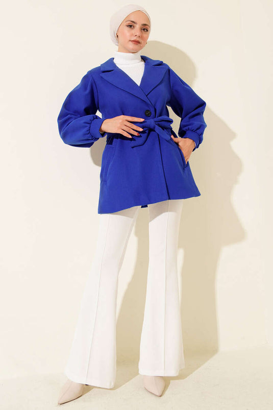 Balloon Sleeve Short Tweed Coat Saks