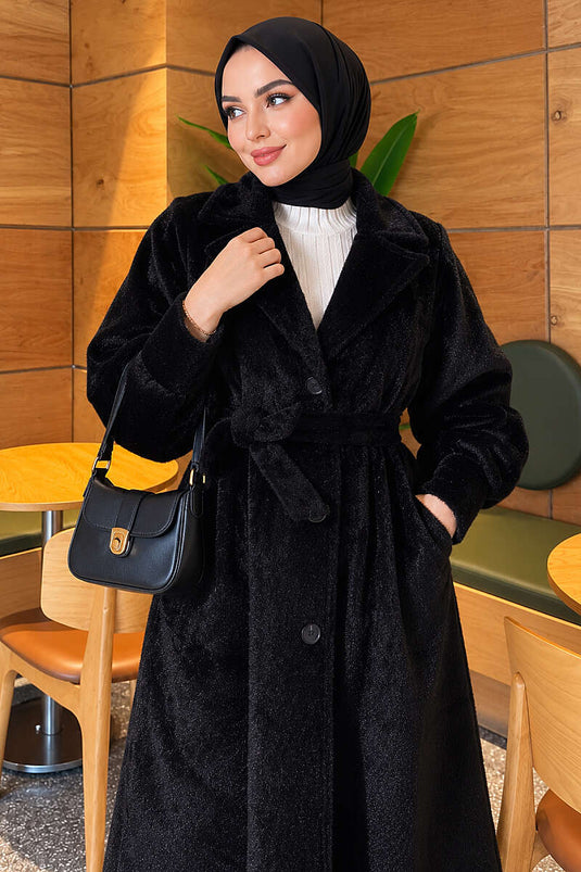 Balon Kol Kuşaklı Goldfox Kaban Siyah