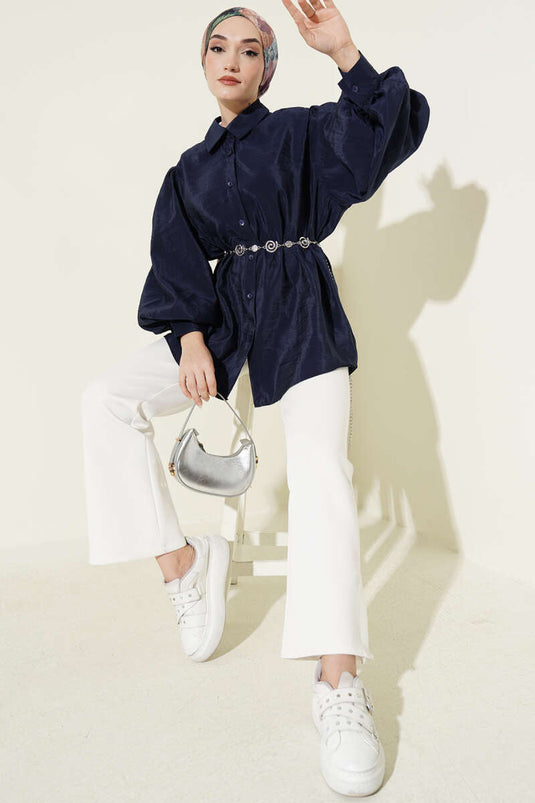 Chemise parachute ample Balon Kol bleu marine