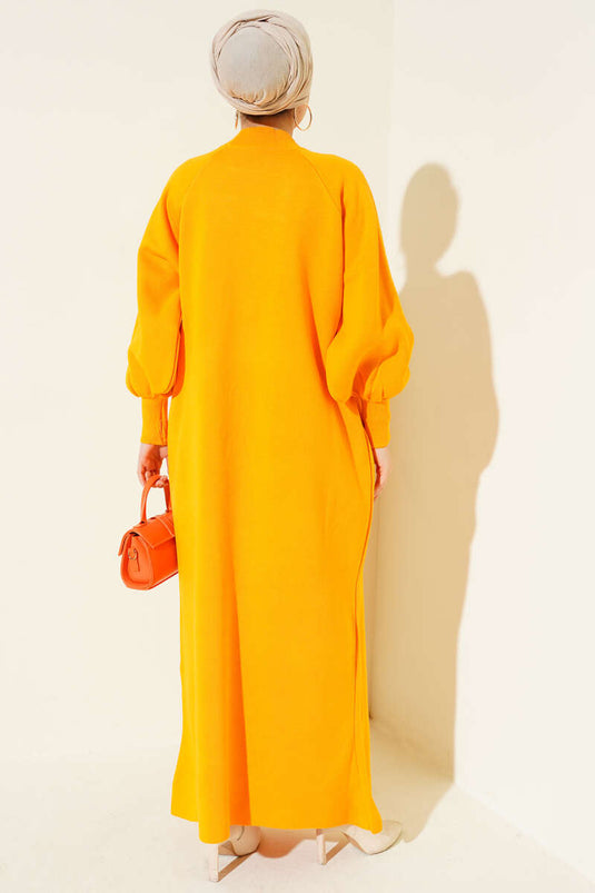 Robe en maille à manches ballon Ambre