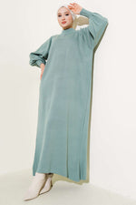 Robe en tricot à manches ballon mint
