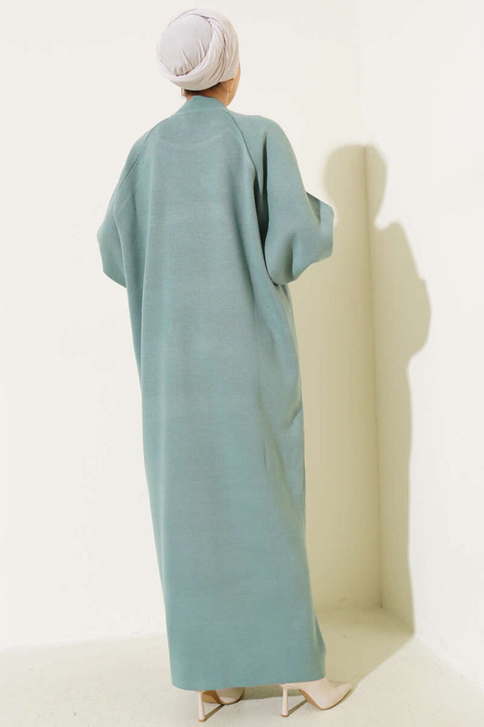 Robe en tricot à manches ballon menthe