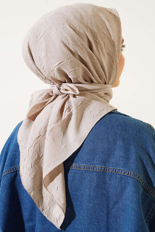 Bamboo Crinkle Scarf Sand Beige