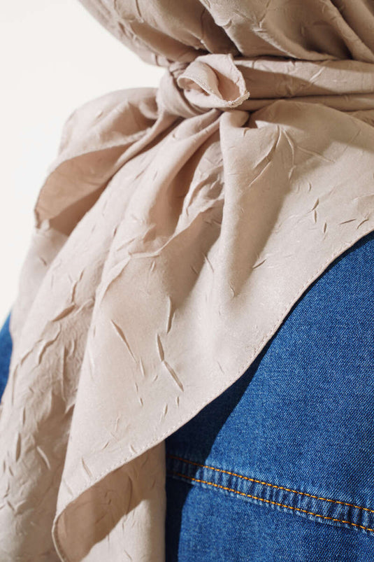 Bamboo Crinkle Scarf Sand Beige